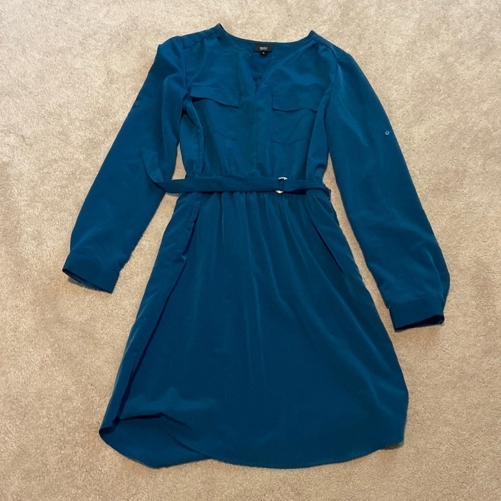 Massimo Teal Long Sleeve Dress